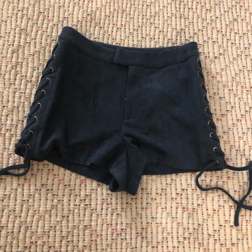 Suede lace shorts
